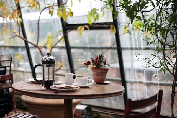 Thinking about product ideas in cafe